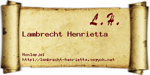 Lambrecht Henrietta névjegykártya