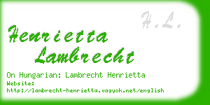 henrietta lambrecht business card